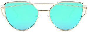 Green and Gold Cat Eye Sunglasses