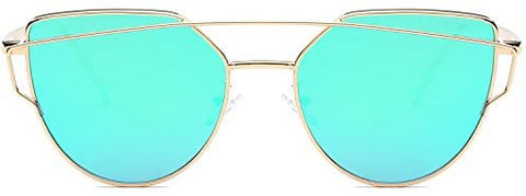 Green and Gold Cat Eye Sunglasses