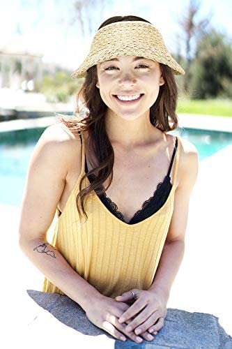 Women's Wide Brim Roll-up Foldable Straw Sun Visor Hat