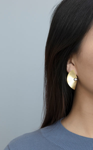 Fan Stud Earrings For Women Modern Jewelry