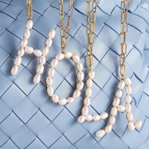 Letter White Pearl Necklace Jewelry