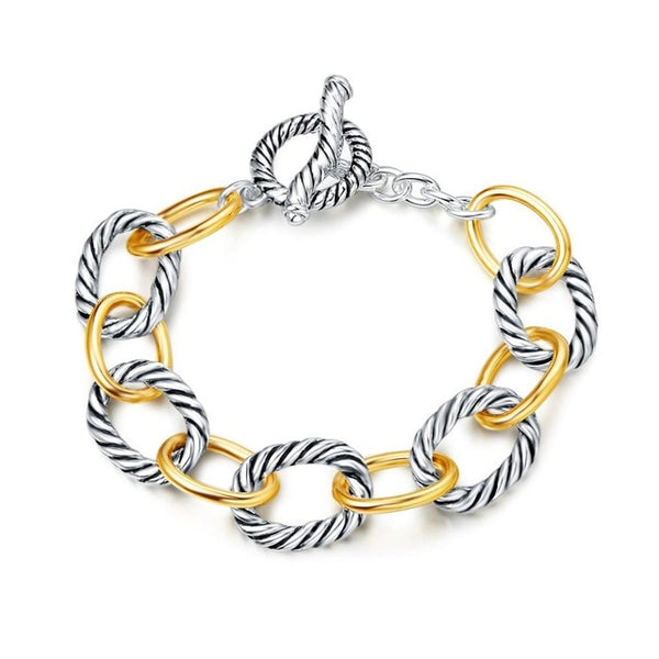 Silver and Gold Chain Bracelet